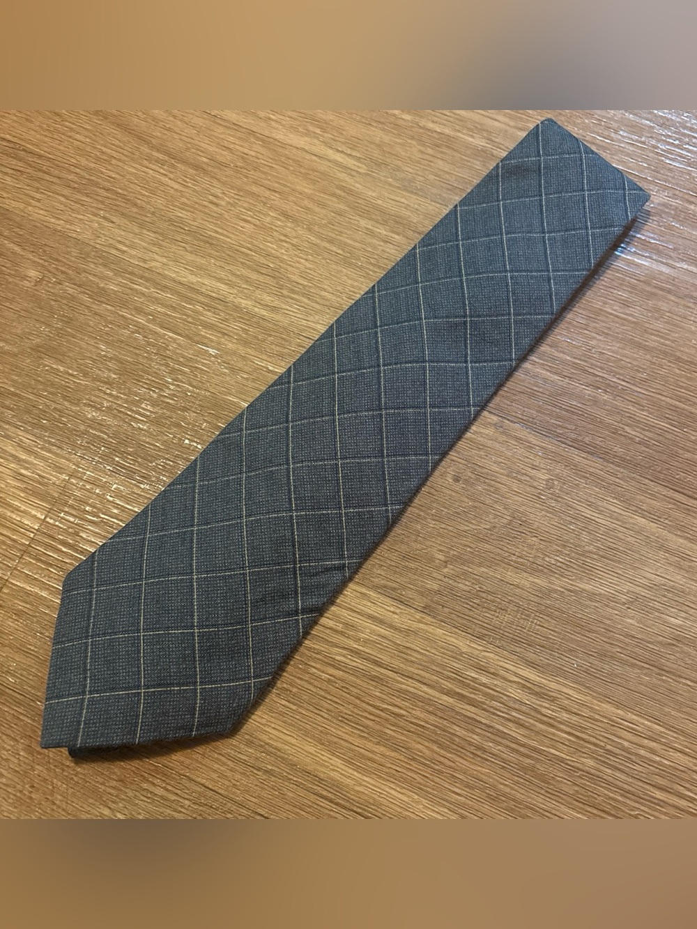 Club Room Silk/Cotton Tie Made In USA Gray/Gold Total length